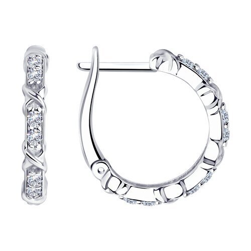 Серьги из серебра с фианитами (Арт.94025093)