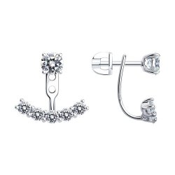 Серьги из серебра с фианитами (Арт.94025877)