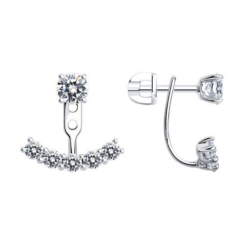Серьги из серебра с фианитами (Арт.94025877)