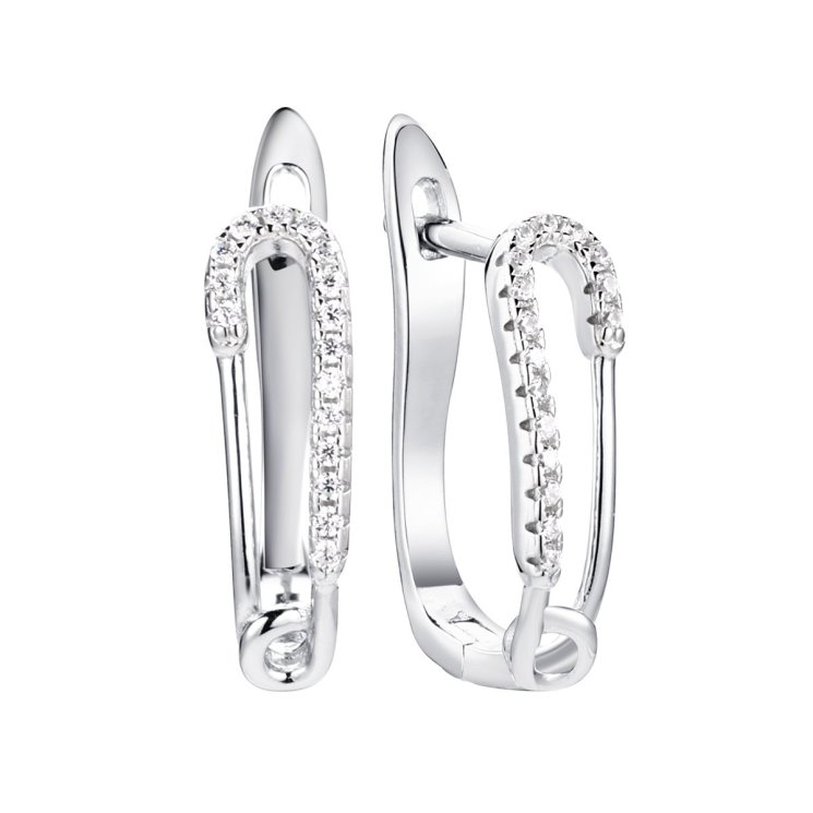 Серьги из серебра с фианитом (Арт.cz-e01951-x-w-x-x-w)