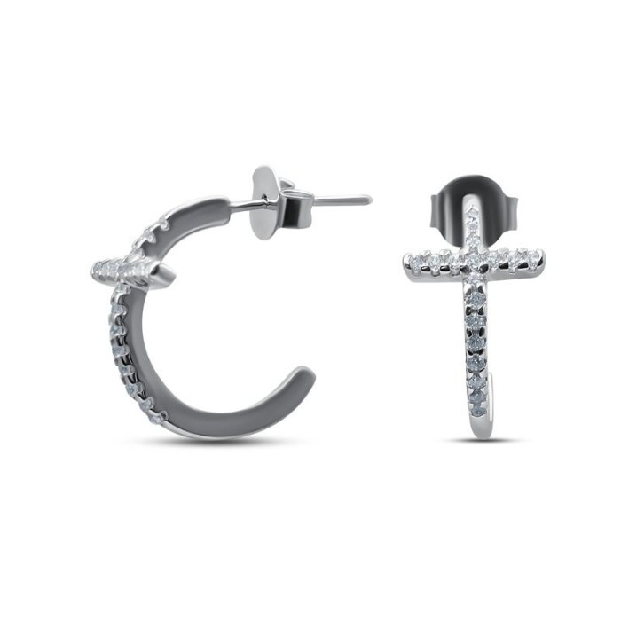 Серьги Серебряные крылья (Арт.022028550a_kubcirkonii)