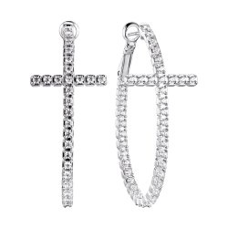Серьги из серебра с фианитом (Арт.cz-e03565-x-w-x-x-w)