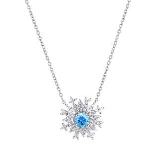 Ожерелье с фианитом «Ледяная Корона» серебро 925 Fresh Jewelry (арт.CZ-N02916-X-W-AQ-X-W)