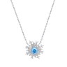 Ожерелье с фианитом «Ледяная Корона» серебро 925 Fresh Jewelry (арт.CZ-N02916-X-W-AQ-X-W)