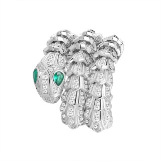 Кольцо серебряное с фианитами «Smart Snake» Fresh Jewelry (арт.CZ-R04137-X-W-NCE-X-W)
