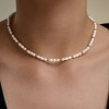 Колье из серебра 925 с жемчугом «Золотой штрих» SOKOLOV (арт.9207)