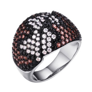 Кольцо серебряное с фианитами «Wild&Beautiful Mix» Fresh Jewelry (арт.MP-R03379-X-WB-X-X-Mix)