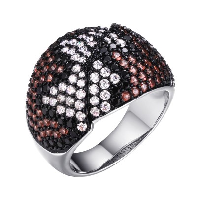 Кольцо серебряное с фианитами «Wild&Beautiful Mix» Fresh Jewelry (арт.MP-R03379-X-WB-X-X-Mix)