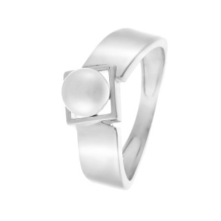 Кольцо серебряное с жемчугом «Nautilus Geometry» Fresh Jewelry (арт.01181)