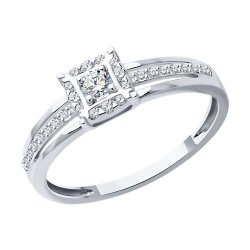 Кольцо из белого золота с бриллиантами (Арт.1012569-3)