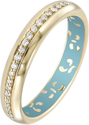 Кольцо из золота с бриллиантом и эмалью (Арт.k4hl17yg)