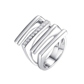 Кольцо серебряное с фианитами «Геометрия света» Fresh Jewelry (арт. SL-R03094-X-W-X-X-W)