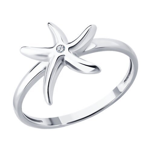 Кольцо из серебра с фианитом «Морская звезда» SOKOLOV (арт.94-110-002658-1)