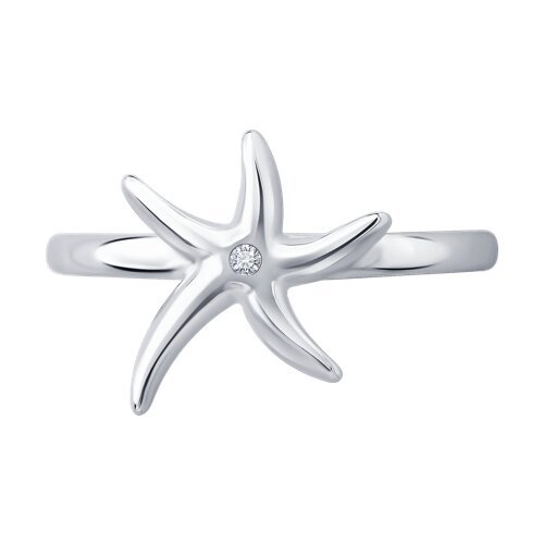 Кольцо из серебра с фианитом «Морская звезда» SOKOLOV (арт.94-110-002658-1)