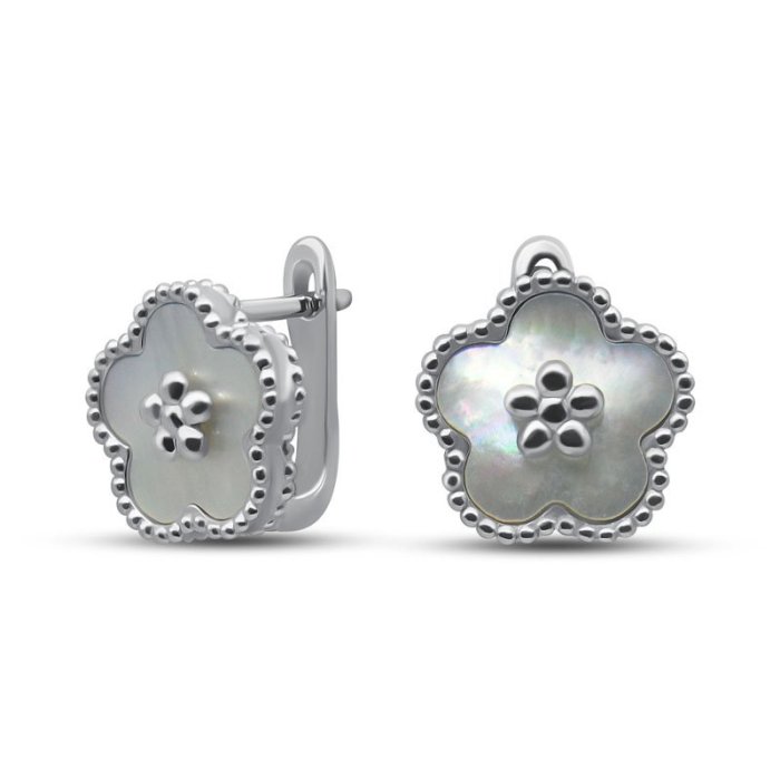Серьги серебряные с жемчугом «Крылья» MyJewels (арт.2222)