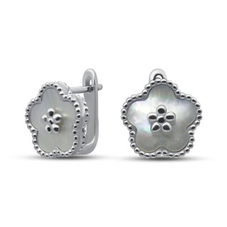 Серьги серебряные с жемчугом «Крылья» MyJewels (арт.2222)