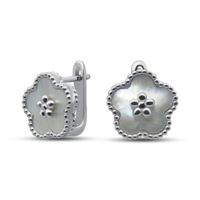 Серьги серебряные с жемчугом «Крылья» MyJewels (арт.2222)