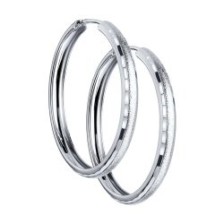 Серьги конго из серебра с алмазной гранью (Арт.94140066)