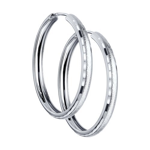 Серьги конго из серебра с алмазной гранью (Арт.94140066)