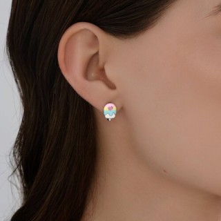 Серьги из серебра с эмалью «Сердечное мороженое» Соколов (арт.94-120-02193-1)