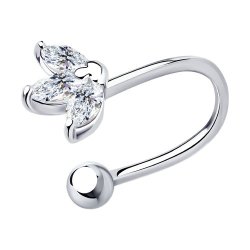 Серьга из серебра с фианитами (Арт.94170147)