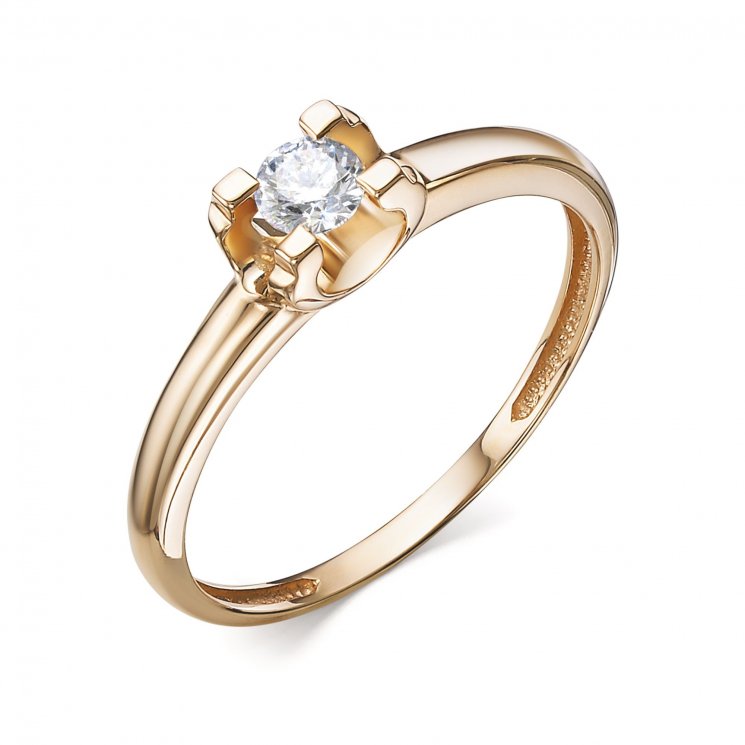 Золотое кольцо с бриллиантом Алькор КЮЗ (Золото) 14276-100