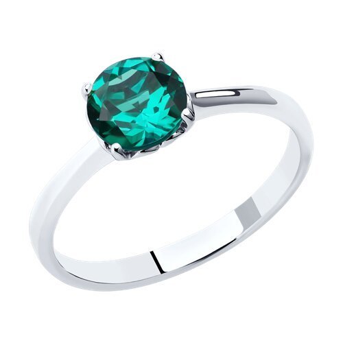 Кольцо из серебра с гидротермальным изумрудом (Арт.82010010)