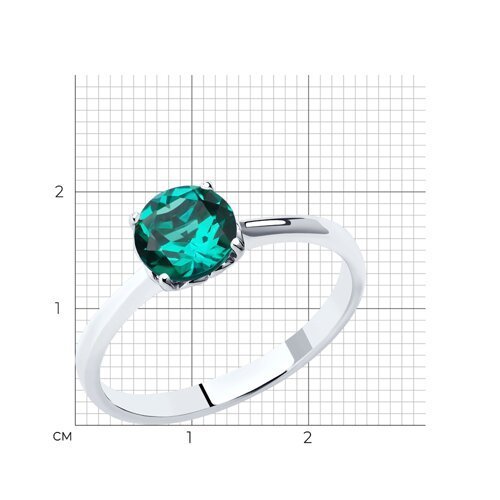 Кольцо из серебра с гидротермальным изумрудом (Арт.82010010)