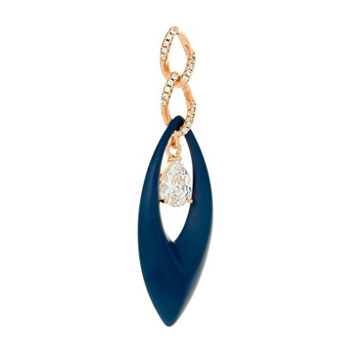 Кулон с керамикой и фианитами «Ceramic V-Line» Fresh Jewelry (арт.TM-P00874)