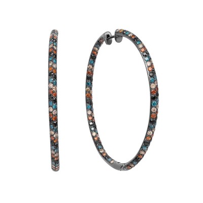 Серьги из золота с бриллиантами «Galaxy Hoop» SOKOLOV (арт.KAE26_SR_DC_BLK)