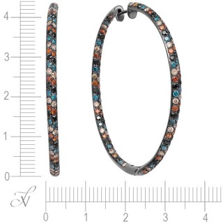 Серьги из золота с бриллиантами «Galaxy Hoop» SOKOLOV (арт.KAE26_SR_DC_BLK)