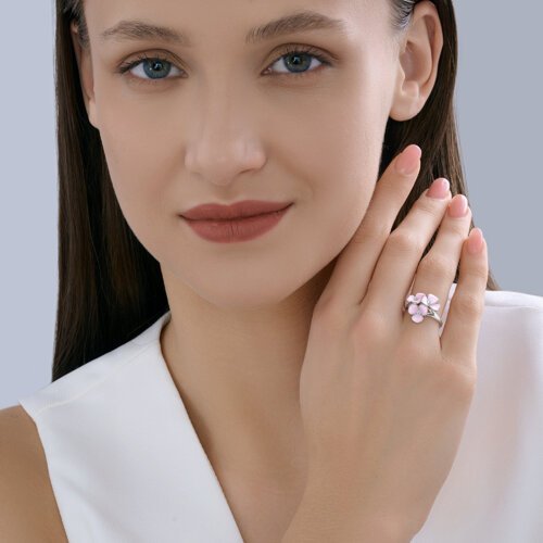 Кольцо из серебра с эмалью (Арт.94014655)