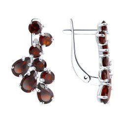 Серьги из серебра с гранатами (Арт.92020007)