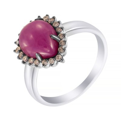 Кольцо из белого золота с бриллиантом и рубином (Арт.mr82052-br-sru_ko_dn_ruz_wg)