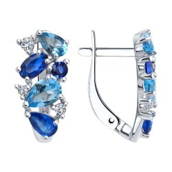 Серьги из серебра с топазами и фианитами (Арт.92022720)