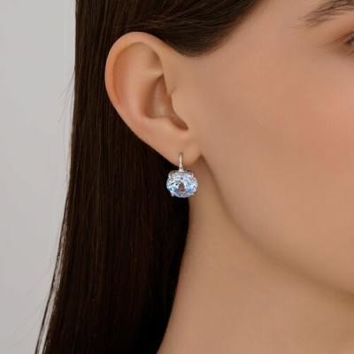 Серьги из серебра с фианитом «Ледяное сияние» SOKOLOV (арт.94026993)