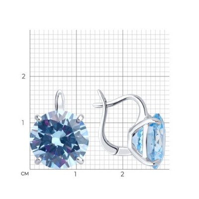 Серьги из серебра с фианитом «Ледяное сияние» SOKOLOV (арт.94026993)