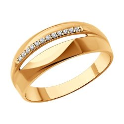 Кольцо из золочёного серебра с бриллиантами (Арт.93-210-01744-1)