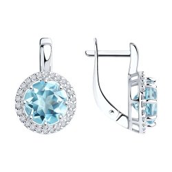 Серьги из серебра с топазами и фианитами (Арт.94-320-02052-1)