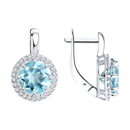 Серьги из серебра с топазами и фианитами (Арт.94-320-02052-1)