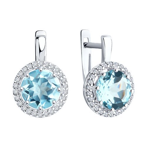 Серьги из серебра с топазами и фианитами (Арт.94-320-02052-1)
