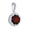 Подвеска из серебра с гранатом и фианитами (Арт.94-330-02052-2)