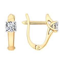 Серьги из золочёного серебра с фианитами (Арт.93022377)