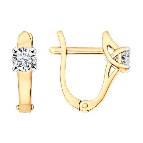 Серьги из золочёного серебра с фианитами (Арт.93022377)