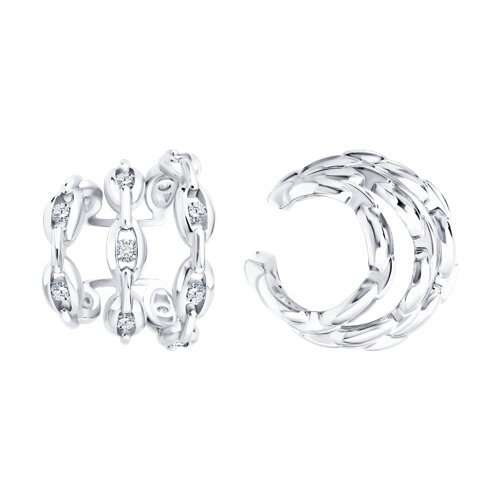 Серьга из серебра с фианитами (Арт.94170436)