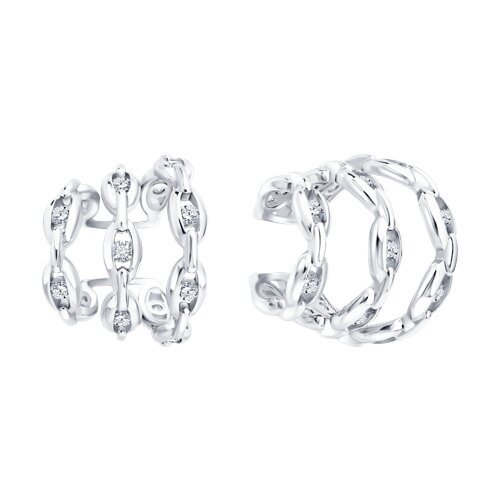 Серьга из серебра с фианитами (Арт.94170436)