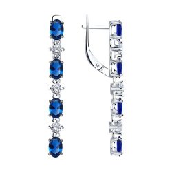 Серьги из серебра с фианитами (Арт.94026630)