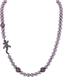 Ожерелье из серебра с жемчугом и кристаллом swarovski (Арт.40l-byk4-bk4-16)