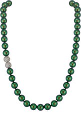 Ожерелье из серебра с жемчугом и кристаллом swarovski (Арт.5l-sk-25)