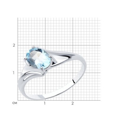 Кольцо из серебра с топазом «Небесная линия» Соколов (арт.94-310-00587-1)